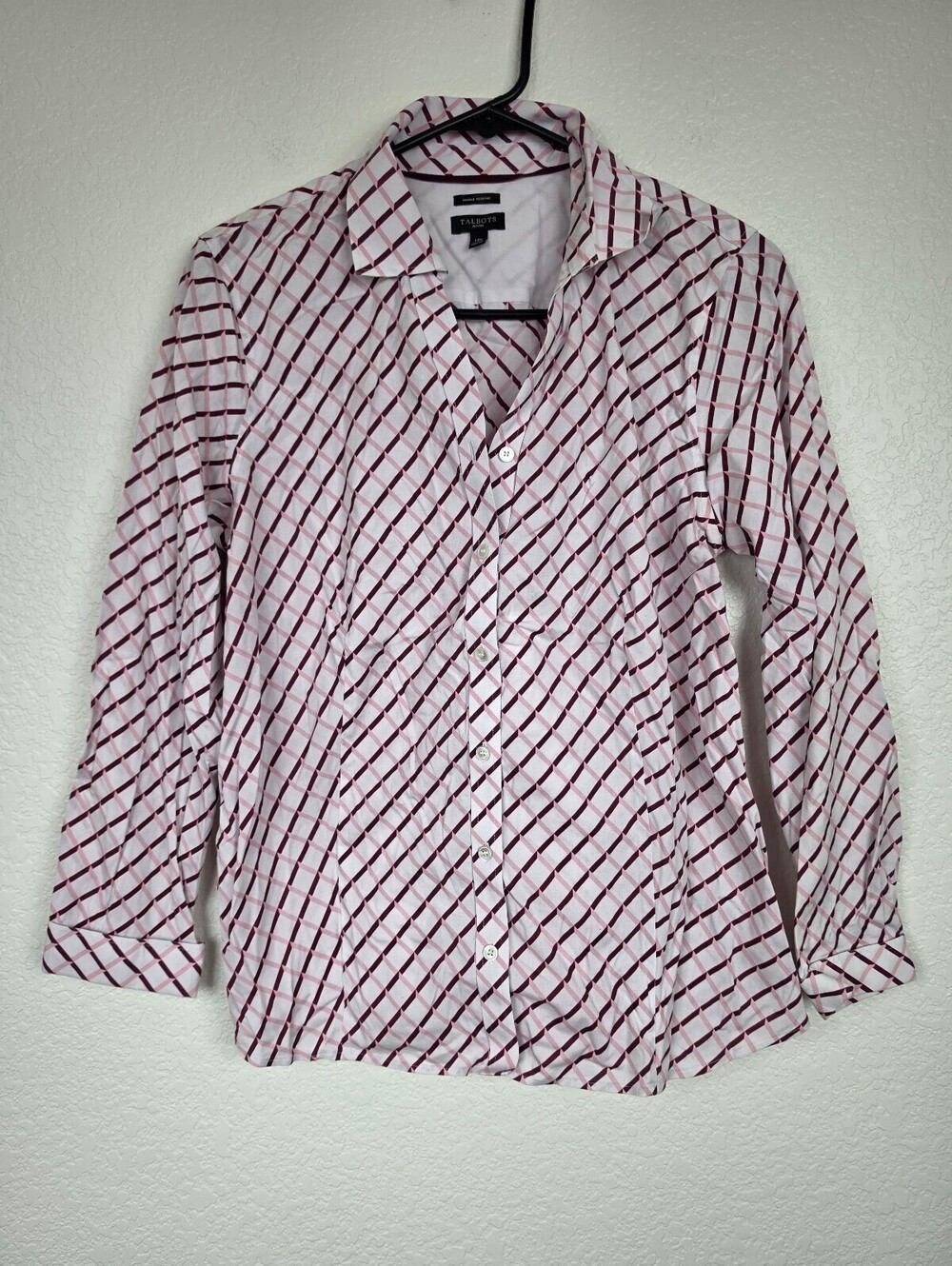Talbots Petites Wrinkle Resistant Button-Up Shirt 14P